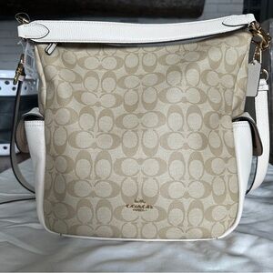 Coach Tan and Cream Pennie Shoulder Bag